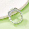 Silver Kite Cut Moissanite Ring