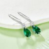 59cd3695-c400-4dcb-b596-cabddf51f0ed.jpeg Silver Lab-Created Emerald Dangle Earrings