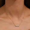 Silver Gold Plated 4-Stone Bezel Necklace
