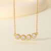 Silver Gold Plated 4-Stone Bezel Necklace