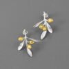 Sterling Silver Olive Branch Stud Earrings