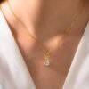 76f86015-ad27-47ce-befd-ed6feb874f24.jpeg Silver Gold Plated Leaf Necklace