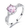 Sterling Silver Ring Oval Nano Morganite