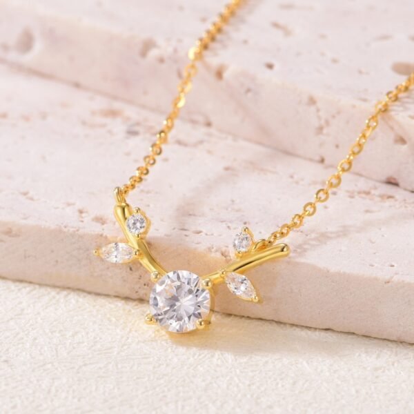 Silver Gold Plated Branch Necklace