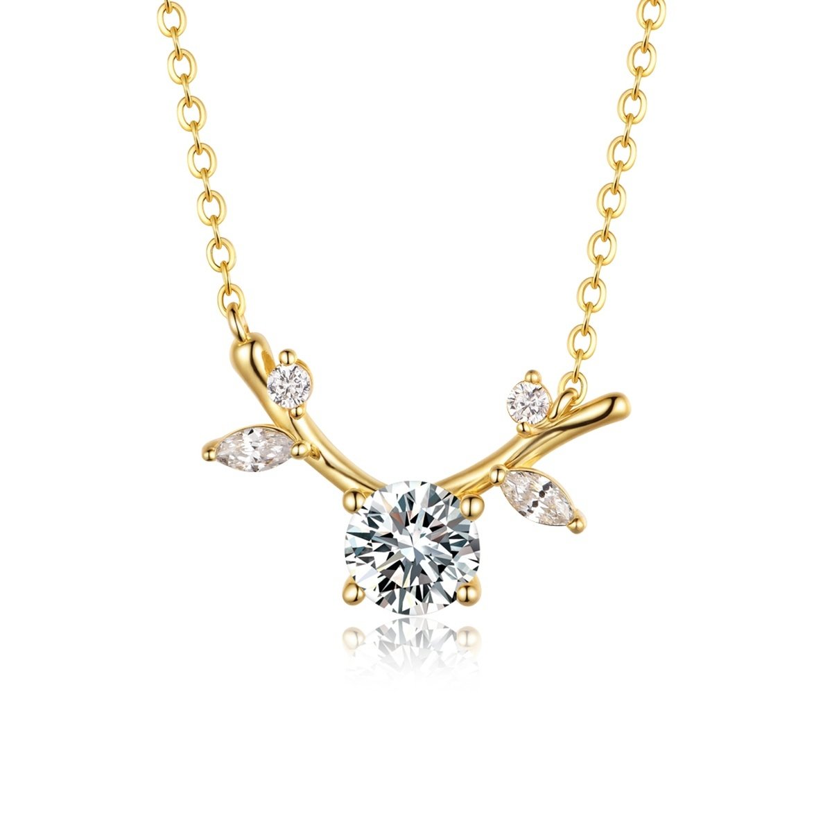 Silver Gold Plated Branch Necklace