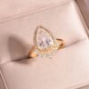 Silver Pear Moissanite Ring