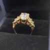 Silver Gold Plated 3ct Lab-Grown Emerald Moissanite Ring