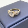 Silver Gold Plated 3ct Lab-Grown Emerald Moissanite Ring