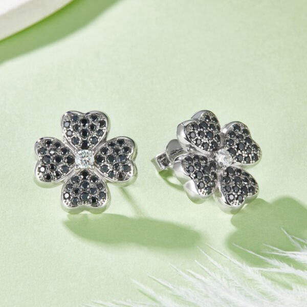 Sterling Silver 4-Leaf Clover Stud Earrings