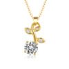 Silver Gold Plated Leaf Necklace
