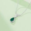 Silver Lab-Created Emerald Necklace