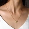 Silver Gold Plated 7-Stone Heart Necklace
