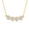 Silver Gold Plated 4-Stone Bezel Necklace