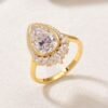 Silver Pear Moissanite Ring