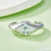 Silver Kite Cut Moissanite Ring