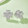Sterling Silver 4-Leaf Clover Stud Earrings