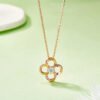 Silver Rose Gold Plated Hollow Clover Necklace