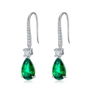 e18bcad4-46cd-4c88-ad3d-1f6181d43998.jpg Silver Lab-Created Emerald Dangle Earrings