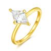 Silver Gold Plated Kite Cut Ring