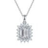 Sterling Silver 3ct D Color VVS1 Emerald Cut Moissanite Necklace