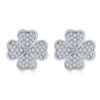 Sterling Silver 4-Leaf Clover Stud Earrings