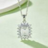 Sterling Silver 3ct D Color VVS1 Emerald Cut Moissanite Necklace