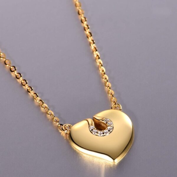 Silver Gold Plated 7-Stone Heart Necklace